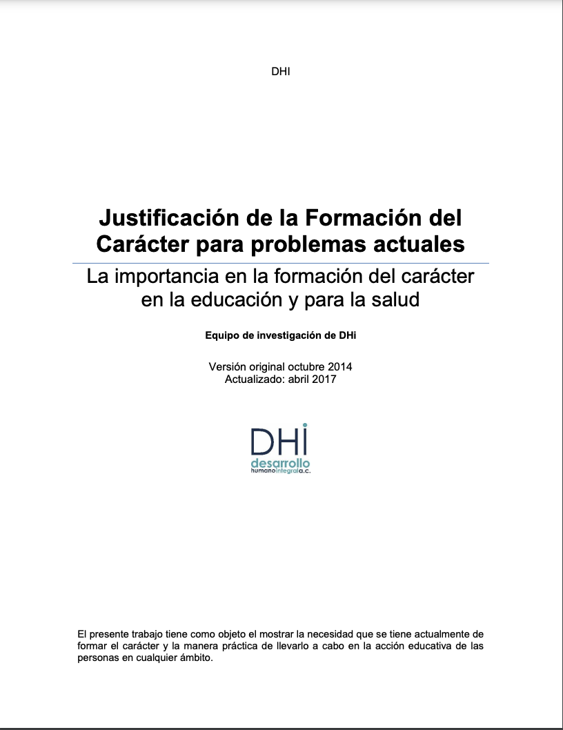 Justificación de la Formación del Carácter